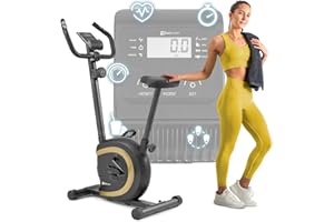 ‎HS HOP-SPORT Hop-Sport Heimtrainer HS-015H, kompakter Hometrainer für Senioren geeignet, Fahrrad ideal für das Training zuhause, Pulssensoren & Anti-Rutsch-Pedale