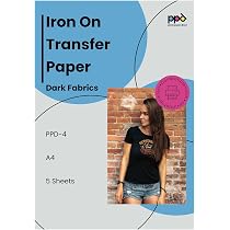 Transfer Magic Inkjet Transfer Paper For Dark Fabrics – 5 Pack, 8.5 X 11 Inch Sheets, Iron & Peel