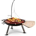 Blumfeldt Turion - Barbacoa de carbón Colgante (80 cm diametro, manivela para Ajustar Altura Parrilla, tracción de Cable, Mes