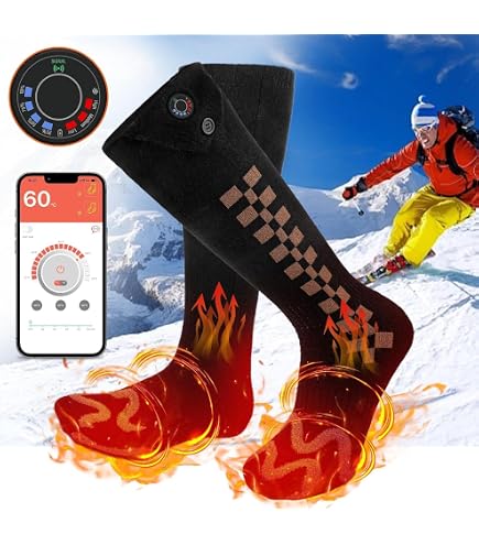 Rechargeable Electric Heated Socks – 2x4000mAh Battery, Winter Thermal For Skiing/Hunting