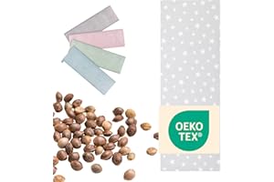 FLORA FURORA Cuscino Noccioli Ciliegia riscaldabile | Grande XXL lungo 60x20 cm | Cuscino Termico cervicale, semi di ciliegio: collo, spalle, schiena, stomaco | Senza sostanze nocive: OEKO TEX (Grigio con Stelle)