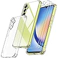 iVoler Cover per Samsung Galaxy A34 5G, Antiurto Custodia con Paraurti in TPU Morbido e 3 Pezzi Pellicola Vetro Temperato, Ul