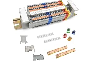 JINXIAN Borniers de Rail DIN PT2.5TWIN Kit Bornier Rail DIN One In Two Out Rail DIN Kit de Bornier Universel de Bornier Electrique pour CâBlage Rapide Enfichable de la Conversion de Connexion