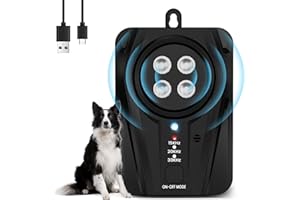 Bubbacare Antiladridos para Perros Ultrasonido, 3 Niveles Ahuyentador de Perros Rango de 33 Pies, Auto Dispositivo Anti Ladridos Dog Barking Silencer