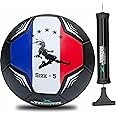 jaspo Soccer Champ Football, Tpu Material, Machine Stitched, Size 5, Under 12 Years Age Group, 6 To 8 Lbs Inflation (Football+Pump, France) black