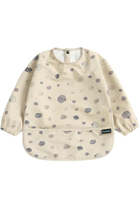 Bavoir De Sevrage Vicloon à Manches Longues - Étanche Et Lavable Pour Bébé 6-36 Mois | Fixation Chaise Haute