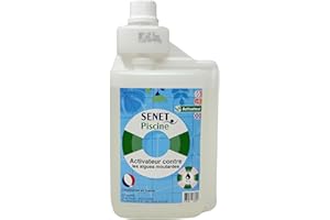 SENET PISCINE Activateur Efficace Contre Les Algues Moutardes pour Piscines - Compatible avec Traitement au Chlore, 1L - Conditionné en France