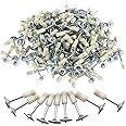 EMNDR 7.3mm Nail Gun Manual Steel Nails, 50 pcs Round Nails Wall Fastening Tool, for Concrete Ceiling Cable Ducts Fixed Slotting Device Repair Tool