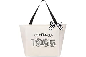 Vavabox Borsa da Regalo Compleanno Donna, Cabas Vintage Personalizzato 16/18/30/40/50/60 Anni per Figlia/Mamma/Amica (1965-2009), 46CM x 17CM x 30CM
