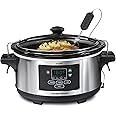 Hamilton Beach Set ‘N Forget Programmable 4.5 Litre Slow Cooker With Temperature Probe, Spill Resistant Lid Lock, 220-240V 50-60 Hz Uk Plug, Stainless Steel (33956A-Sau)