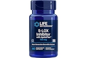 ‎LIFE EXTENSION Life Extension, 5-LOX Inhibitor with Après Flex, 60 Vegetarian Capsules, 100 mg Frankincense Extract per Dose, Gluten Free, Soy Free, GMO Free, Neutral in Taste