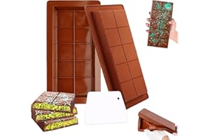 HUANMIN 2 Pezzi Stampo per Cioccolato in Silicone, Stampo per Torrone, Stampo Cioccolato Tavoletta, Stampo Cioccolato, Stampi Silicone Cioccolatini, per DIY Cioccolatini, Biscotti, Gelatine, Fudge