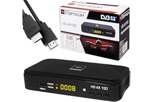 HB-DIGITAL SATELLITEN SAT Receiver Opticum AX150 Hochwertiger DVB-S/S2 Receiver mit PVR Funktion Aufnahmefähig HD Ready HDTV HDMI SCART USB Koaxial Ausgang + HDMI Kabel