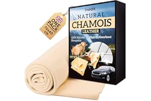 NEDIT Chamois Leathers For Cars - Shammy Leather Cloth - XL 2800 cm² (70x40cm) Professionnal Natural - Ultra Absorbent Sheep Skin - For Cars And Every Surfaces