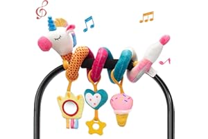 hahaland Giocattolo a Spirale Passeggino Neonati 0 3 6 Mesi, Regalo Neonata Femmina Giochi Passeggino a Sonaglio Appeso, Giocattolo della Peluche da Appendere