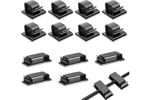 HALF FOREST Portacables Autoadhesivo Clips Cables Negros Clips Alambre Autoadhesivos Organizador Cables Clips GestióN Cables Se Utiliza Para Organizar Cables De Red,Cables De AlimentacióN,Cables Usb Y Cables