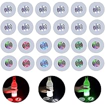 Sottobicchieri LED Adesivi - 20 Pezzi, 7 Colori, 8 Modalità, Con Batterie, Per Feste E Bar - Foto 2