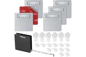 NEWOUTSET 6 szt. mocnych haczyków na zdjęcia, uchwyt na lustra, samoprzylepne, bez wiercenia, do zawieszenia na ścianie, ciężkie obrazy, szkło akrylowe, aluminiowe zawieszenie (4 x 4 cm)