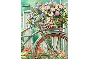 TISHIRON Malowanie według liczb dla dorosłych, malowanie według liczb, dla dorosłych, dla początkujących, kwiaty w koszu, malowanie według liczb, dla dzieci i dorosłych, bez ramki, malowanie według liczb, 40 x