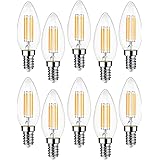 EXTRASTAR Filamento LED E14, 4W Equivalenti a 40W, 3000K Luce Calda,C35 Stile Vintage, Non Dimmerabile, Confezione da 10 Pezz