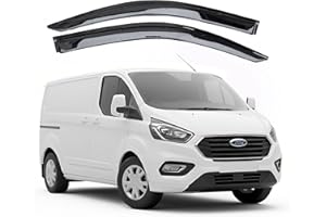 PRIMUS SEAT COVERS To Fit: Ford Transit Custom 2013 to 2023 Wind Deflectors Window Visors – 2-Piece External Fit Set, Tinted, Premium Stick-On Deflectors for Driver & Passenger, Reduce Wind Noise