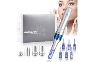 ‎P-BEAUTY COSMETIC ACCESSORIES P-Beauty - Dr. Pen A6 Dermapen Gerät Elektrisch - Microneedling Anti-Aging, Hautverjüngung, Aknenarben, Pigmentflecken - Verstellbare Arbeitstiefe -2,5mm inkl. 2 Micronadeln Aufsätze & 2x Ersatzakkus