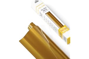 POLI-TAPE POLI-FLEX® TURBO® - Vinile per trasferimento per tessuti - Vinile Flex da applicare con ferro da stiro, vinile da taglio per magliette DIY, Oro brillante opaco, 30,5 cm x 122 cm