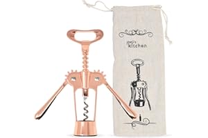 Joejis Korkenzieher Wein - Weinöffner Weinflaschenöffner Flaschenöffner Wein Öffner - Screwpull Korkenzieher Set für das einfache Entfernen von Korken aus Wein, Bier, Olivenöl, & mehr - Roségold Gold