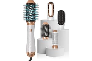 UKLISS Air Styler Brosse soufflante, 4 EN 1 Seche Cheveux, Brosse Soufflante, Brosse Chauffante de Massage, Brosse Lissante pour Cheveux, Ensemble de Brosses de Coiffure