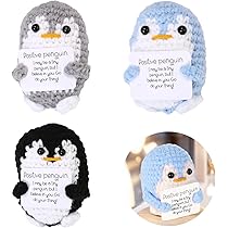 TOYMIS Häkelpinguin Mit Karte - Handgemachtes Emotionale Unterstützung Geschenk