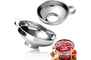 MEIN HERZ 2 pc Acero Inoxidable Embudo de Mermelada Embudo Enlatado Adecuado para Latas Anchas y Regulares, Juego de Embudo de Cocina para el Transporte de Líquidos, Aceites, Polvos, Frijoles y Mermeladas
