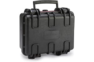 Amazon Basics Small Protective Portable Hard Camera Case with Customizable Fit Foam for Drones,Camera,Lenses and Accessories,Waterproof,Shockproof,12.1 x 10.6 x 5.9 inches (30.7 x 27 x 14.2 cm) Black