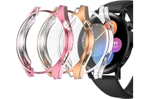 NEWZEROL 3 sztuki etui kompatybilne z Huawei Watch GT 3 42 mm, pełne pokrycie, etui ochronne, odporne na zarysowania, miękkie etui z TPU do Huawei Watch GT 3 42 mm - przezroczyste / różowe