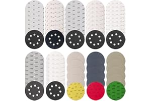 ZIGEFOFO 71 Piezas Disco de Lija 125mm - Grano 60/150/240/400/800/1000/1500/2000/3000/5000 Redondos 8 Agujeros Papel de Lija para Lijadora Orbital Excéntrica Discos Abrasivos en Seco y Húmedo para Madera Metal