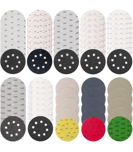 Set 71 Dischi Abrasivi 125mm Per Levigatrice Orbitale - 10 Granature Diverse Da 60 A 5000 - Foto 4