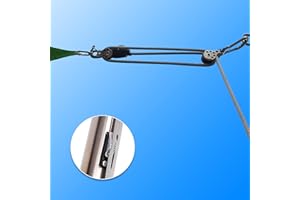 Toldoro® Polea de 3 compartimentos con abrazadera de seguridad, cuerda y toldo, polea para tensar y fijar toldos y velas/robusto sistema de polea de cuerda para toldos