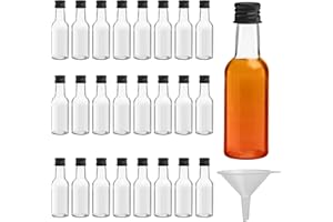‎BELLE VOUS BELLE VOUS Kleine Schnapsflaschen (24er Pack) - 150ml - Wiederverwendbare Kleine Flaschen zum Befüllen aus Kunststoff mit schwarzem Schraubverschluss, Flüssigkeitstrichter zum Ausgießen & Befüllen