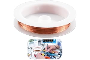 HEMLOSK Kupferlackdraht Copper Wire 0,1 mm x 100 m Isolierter Kupferdraht für Spulen & Elektrotechnik, Feiner Lackdraht für Wicklungen, Kupferkabel für DIY-Projekte, Motoren & Transformatoren