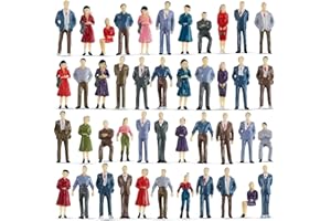 Namalu 80 Pcs Mini People Figurines 1: 50 Scale Model Trains Architectural Painted People Figures Tiny People Plastic Miniature Figurines Toy Sitting Standing People for Miniature Scenes