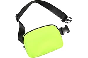 ODODOS Unisex Mini Belt Bag with Adjustable Strap Fanny Pack Small Waist Pouch for Workout Running Traveling Hiking, Neon Green