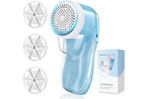 BUBBACARE Lint Remover Fabric Shaver, Electric Lint Bobble Remover for Clothes Lint Remover Debobbler Clothes Shaver 2-In-1 Lint Roller Wool Defuzzer Fluff Remover Quick and Effective (3 Blades Included)