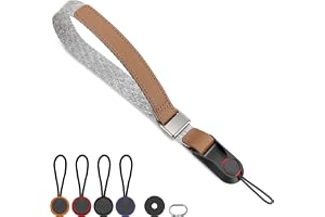 SUNYA Kamera handledsrem med snabbspänne Nylonrepkamera handrem kompatibel med DSLR eller spegellös kamera, gråsvart, en stor