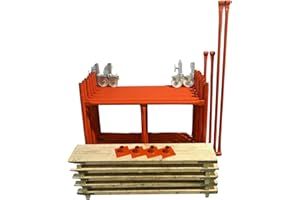 HILL TOP FABRICATIONS CO (1998) LTD - Scaffolding Tower with Scaffolding Boards & Castors 5.94 Meters (19'6") Working Height 4x4 Base Size. Steel & Polyester Powder Coated (PPC) Durable Finish.