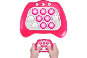 AICARGER Quick Push Spiel, Pop It Fidget Elektronisches Sensorspiel, Bubble Sensory Squeeze Toys, Push Bubble Fidget, Light Up Game,Dekompressions Spielzeug Machine Geschenk für Kinder und Erwachsene （Pink）