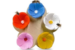 LYINUR Bee Cups for Thirsty Bees Garden, Thirsty Pollinators Need a Drink, Colourful Bee Insect Drinking Cup, Collect Water for Bees Safe Places to Drink, Bee Cups for Garden Decor