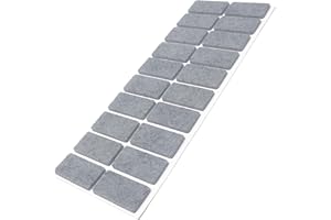 Adsamm® / 20 x patins en feutre / gris / 20x40 mm / rectangulaire / épaisseur 3,5 mm / patins glisseurs auto-adhésifs de qualité optimale