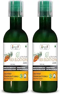 Vringra Ultra Pure SEA BUCKTHORN Juice. Health Supplement To Boost Stamina & Immune System 500ml (Pack Of 2)