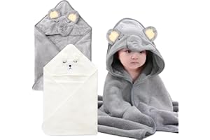 YJSDDNTY 2 pcs Toalla de baño con Capucha para bebé, 80 x 80 cm Cubierta para Toallas para bebés, Cubierta para Toallas para bebés con Terciopelo de Coral