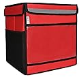 HOT DELIVERY BAGS Insulated Water Stain Repellent Food Pizza Delivery Bag 15X15X16 Inches (Red)