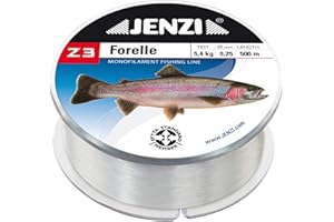 Jenzi Fil de pêche Z3 Line pour truite, 0,25 mm, 4,8 kg, 500 m